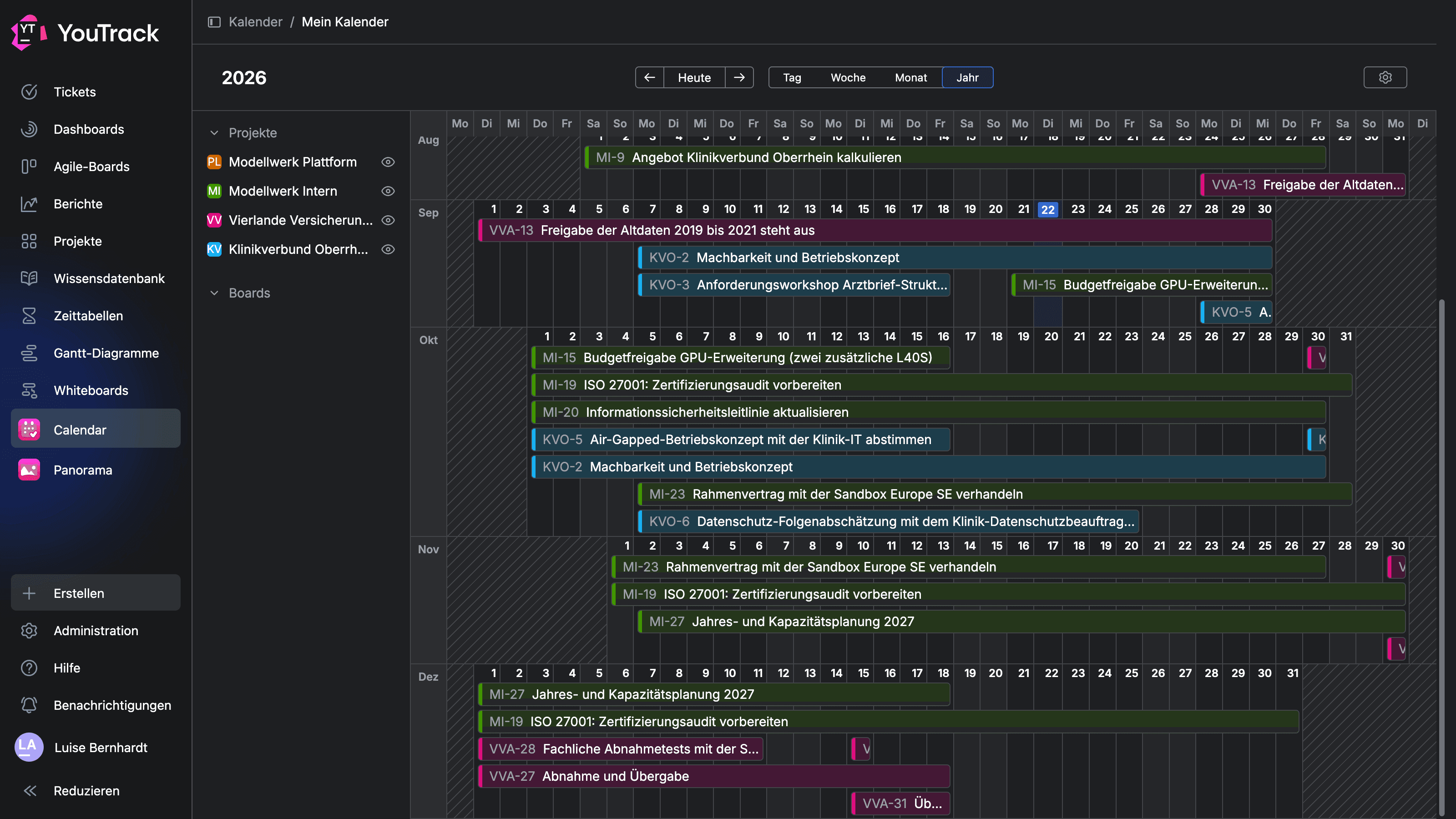 Application YouTrack Calendar